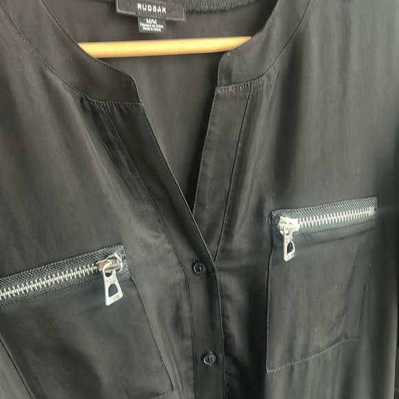 Rudsak Black Hi-Low Shift Dress Short Sleeve Size M - Picture 4 of 15